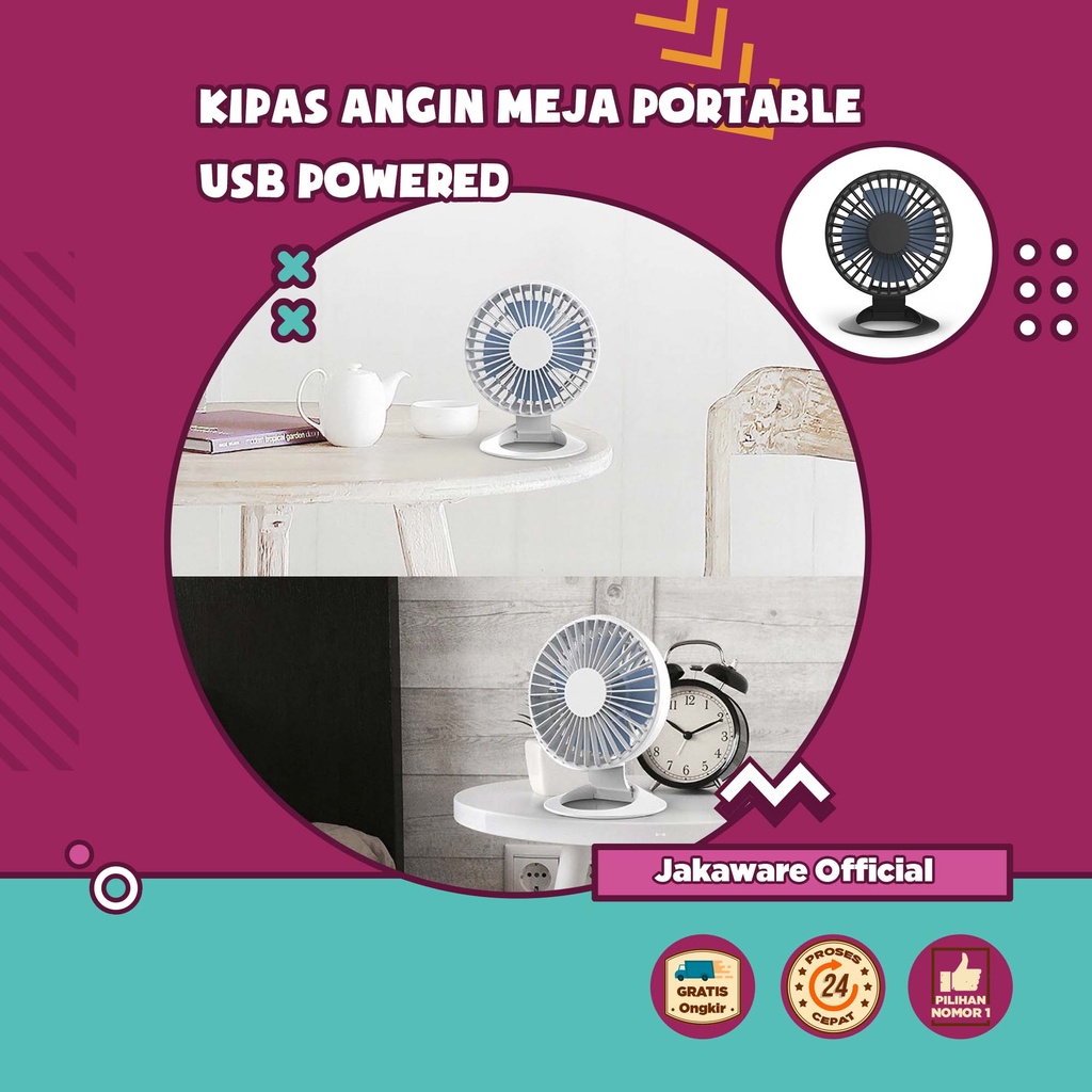 TONEWAN KIPAS ANGIN MEJA PORTABLE USB POWERED MINI PORTABEL SIMPLE SIMPEL FAN ROTATING PENDINGIN RUA