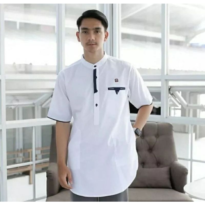 BAJU KOKO KURTA SAGHARA - KURTA DEWASA LENGAN PENDEK - MATERIAL TOYOBO - SIZE M L XL XXL