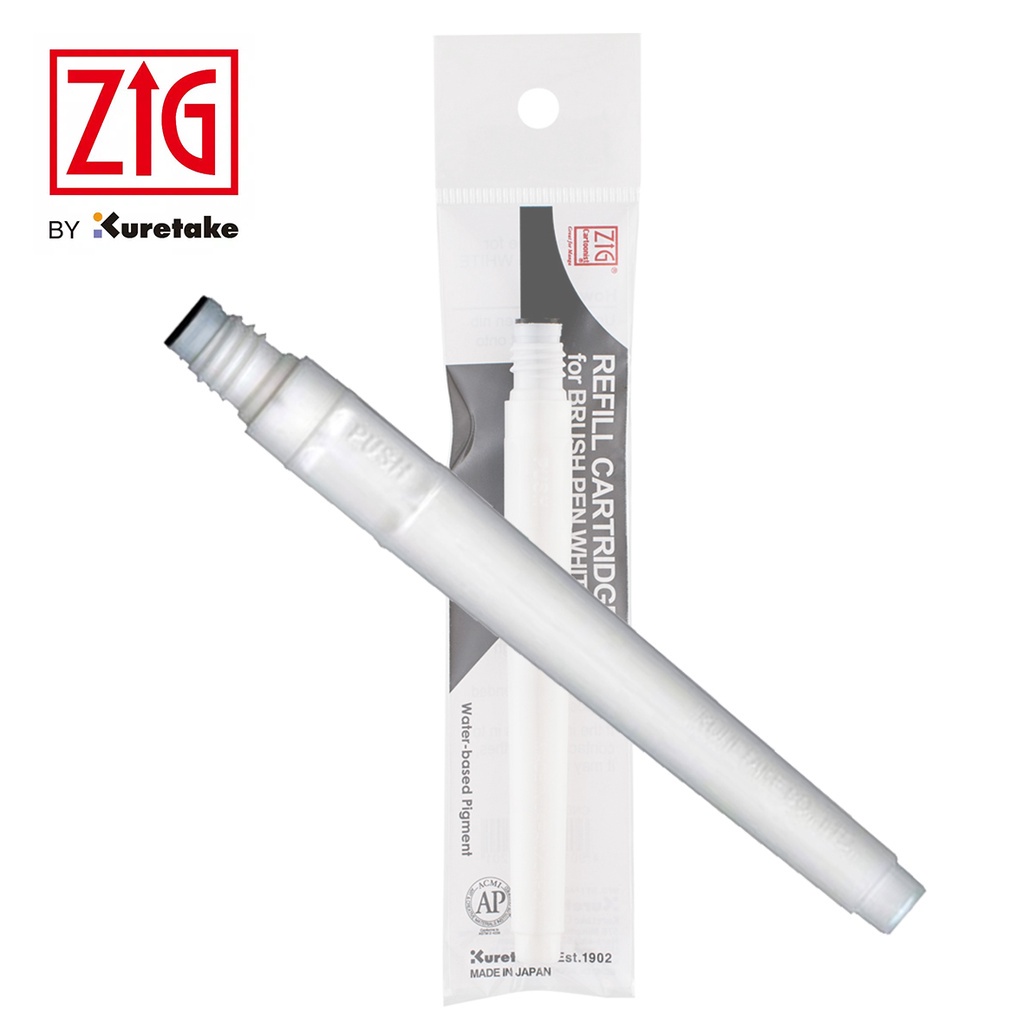 

ZIG BRUSH PEN WHITE REFILL (CNDAN122-99) Refill Cartridge Brush Pen White Kuretake / Isi ulang Brush Pen Putih Kuretake