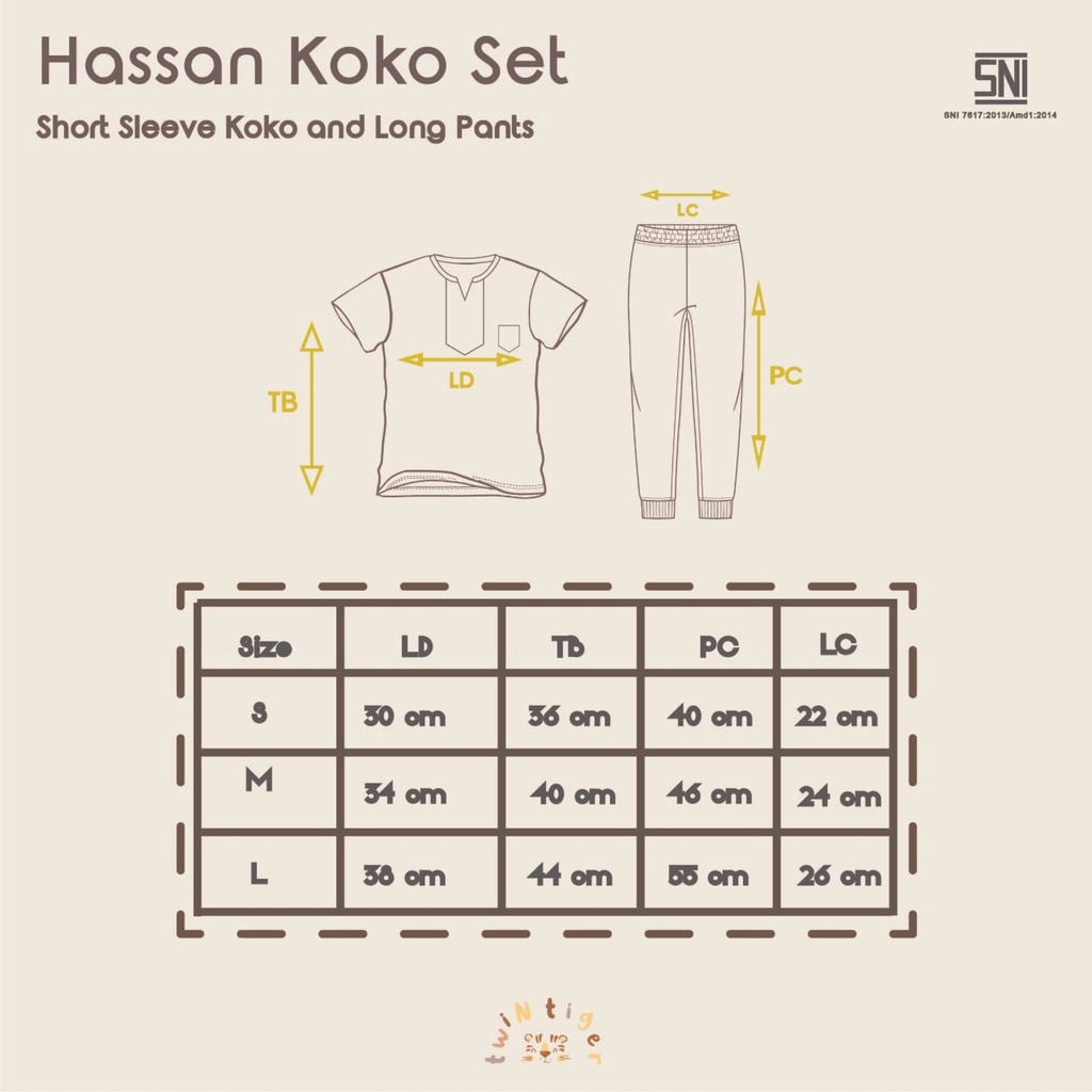 Twin Tiger Hasan Koko Set - Setelan Baju Muslim Anak/Setelan Muslim