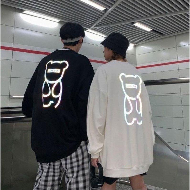 (BISA NYALA-BISA CUSTOM) SWEATER REFLEKTIVE BISA NYALA DI SWEATER SABLON BISA NYALA KENA FLASH