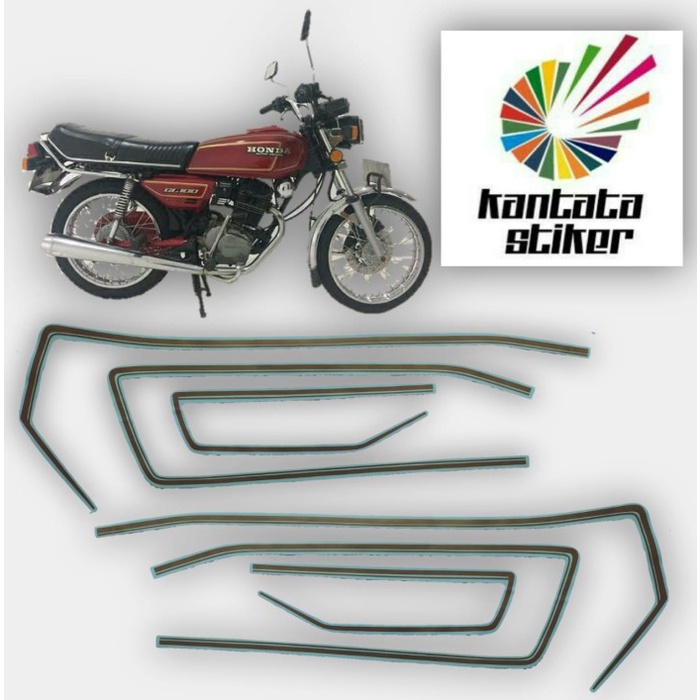 

TERLARIS | Stiker Striping lis motor honda Gl 100 cacing gold