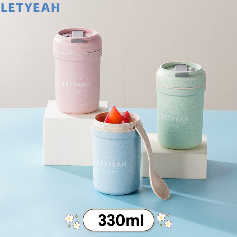 letyeah Kotak makan anti tumpah/tas bekal makanan/cangkir sup tahan panas/lunch box anak set/BPA free