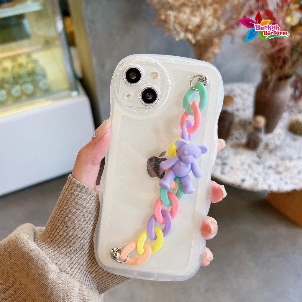 GC01 SOFTCASE GELOMBANG WAVE CLEAR RANTAI FOR IPHONE 7 8 7+ 8+ X XS XR XS MAX 11 12 13 14 PRO MAX BB7621