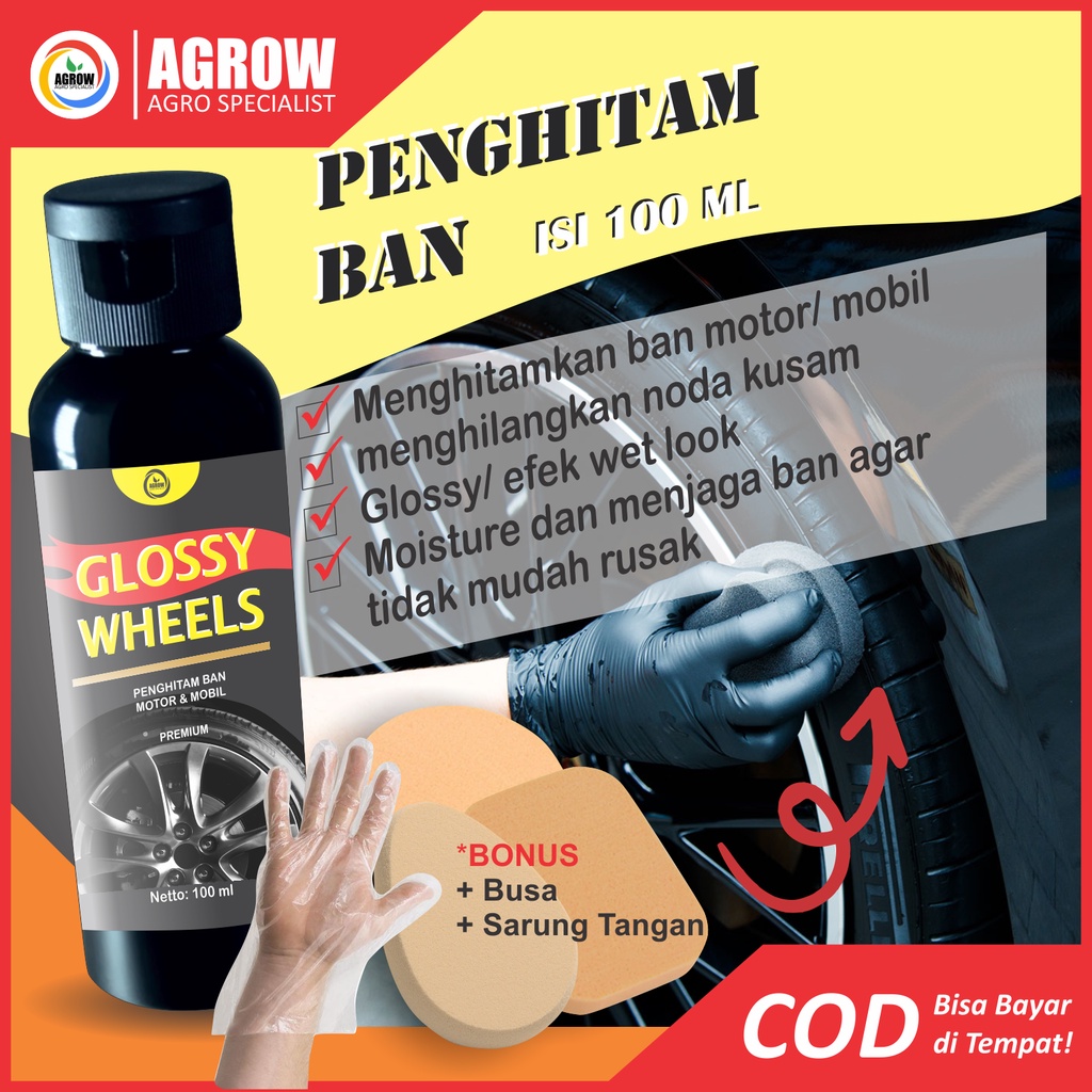 Semir Ban Glossy Wheels Premium 100 ml Penghitam Pengkilap Ban Tire Gel