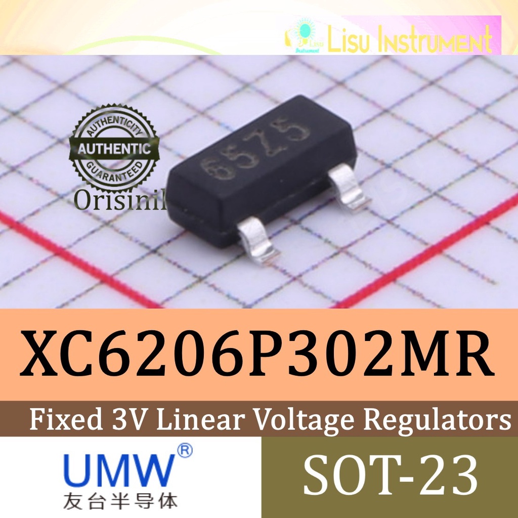 XC6206P302MR Fixed 3V Linear Voltage Regulators LDO 65z5 XC6206P302 SOT-23 UMW Original