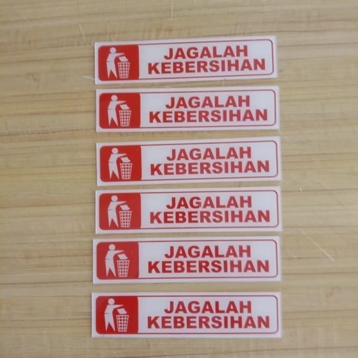 

sign akrilik jagalah kebersihan / rambu peringatan jaga kebersihan - Merah, 20x5