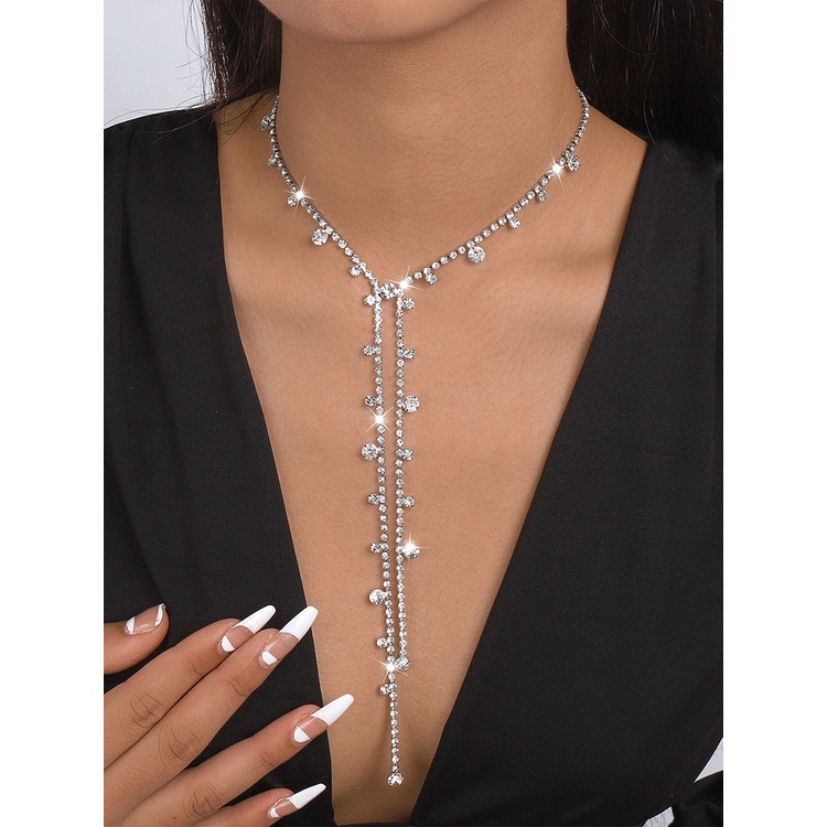 Mewah Zirkon Liontin Choker Perhiasan Rantai Klavikula Untuk Wanita Korea Fashion Perhiasan Kristal Kalung