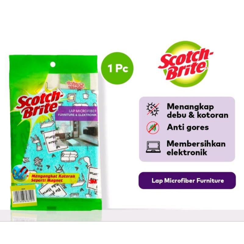 3M Scotch-Brite Kain Lap Bahan Microfiber / Pembersih Furniture ID-801