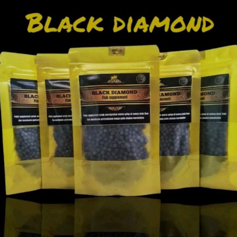 Makanan Ikan Pelet Black Diamond Pakan Ikan Channa Maru Original Black Diamond Stiker Hologram