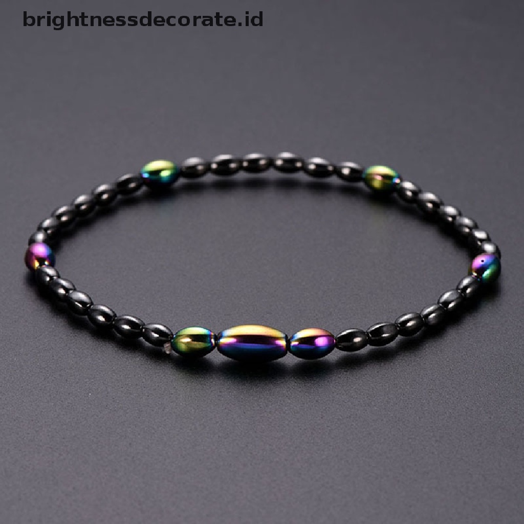 [Birth] Magnetic Beads Batu Hematite Perawatan Kesehatan Penurunan Berat Badan Gelang Kaki Perhiasan [ID]