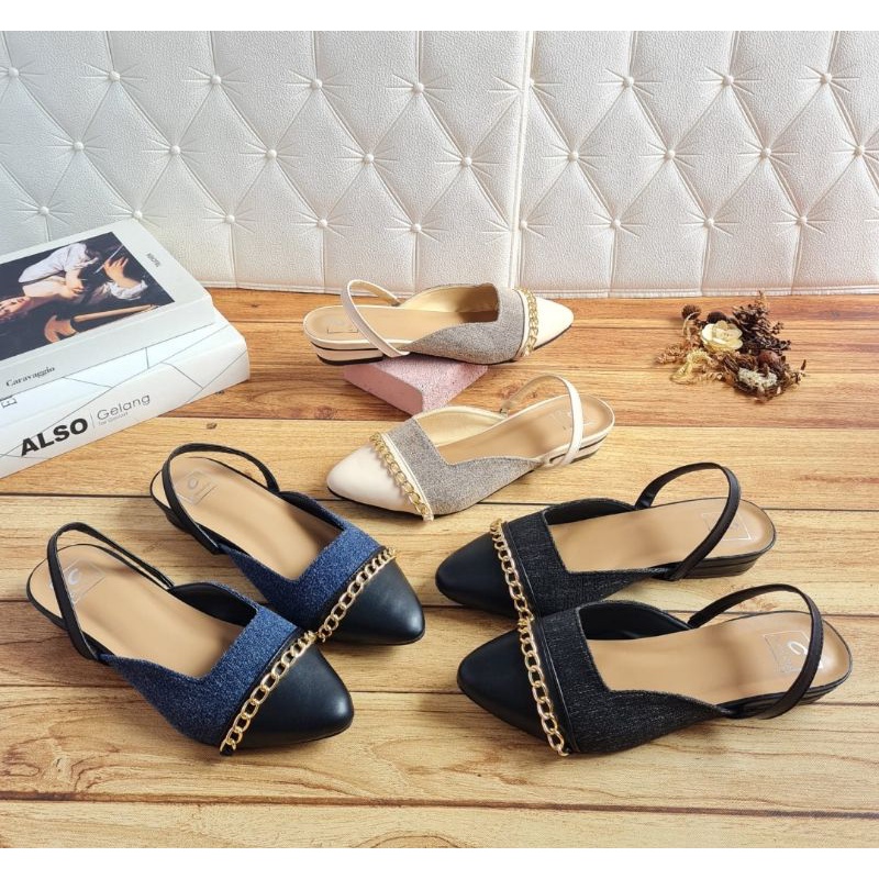 ABBUSHOES AG 28 sendal bapau tali rantai hayek 2cm