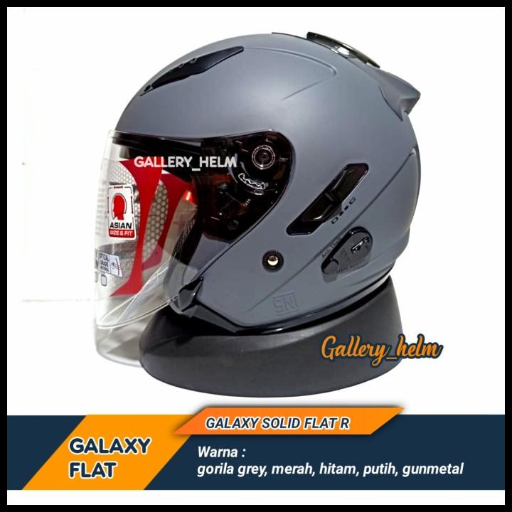 Helm Kyt Galaxy Gorila Grey Flat R | Helm Kyt Visor Flat Grey Doff