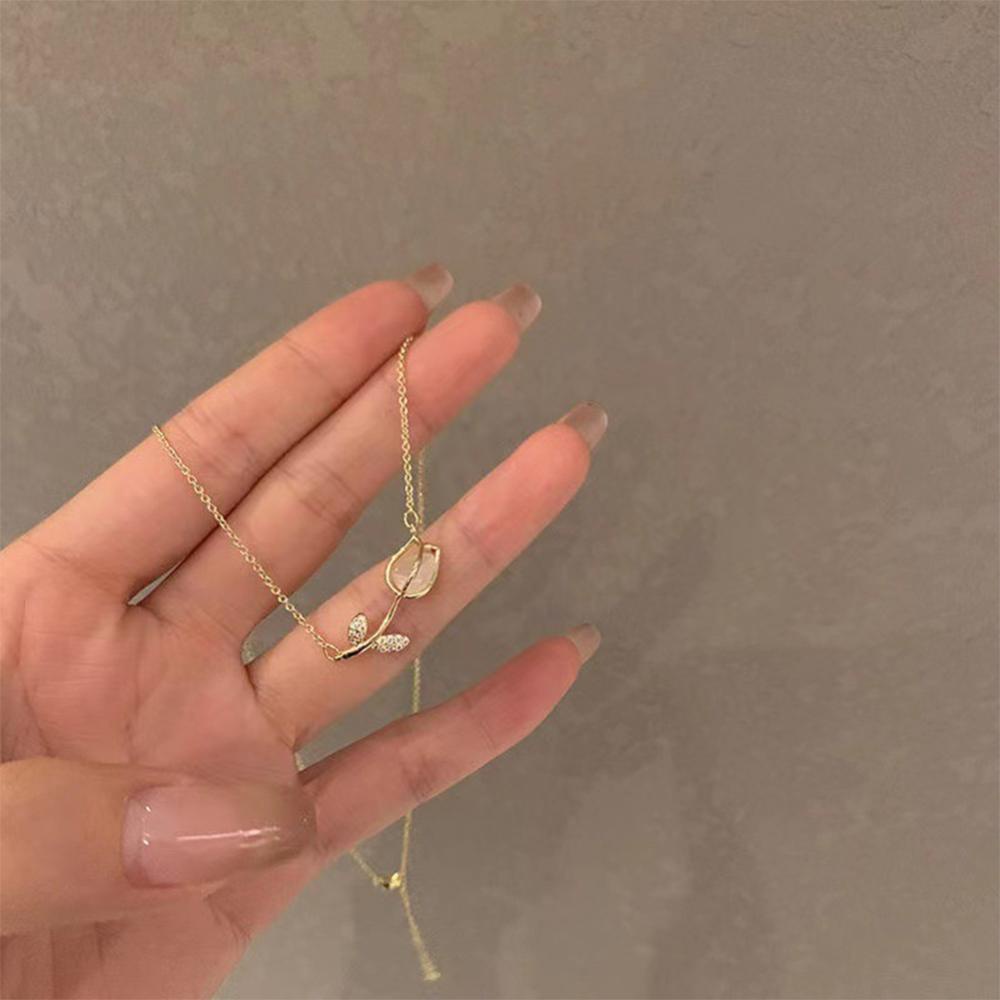 Timekey Fashion Kreatif Tulip Liontin Kalung Niche Alloy Kalung Tulang Selangka Rantai Perhiasan Aksesori Untuk Wanita C5U3