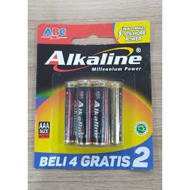 Baterai/Battery/Batere ABC Alkaline AAA isi 6 Pcs || Baterry ABC Alkaline AAA isi 4+2 Pcs - BB - BB