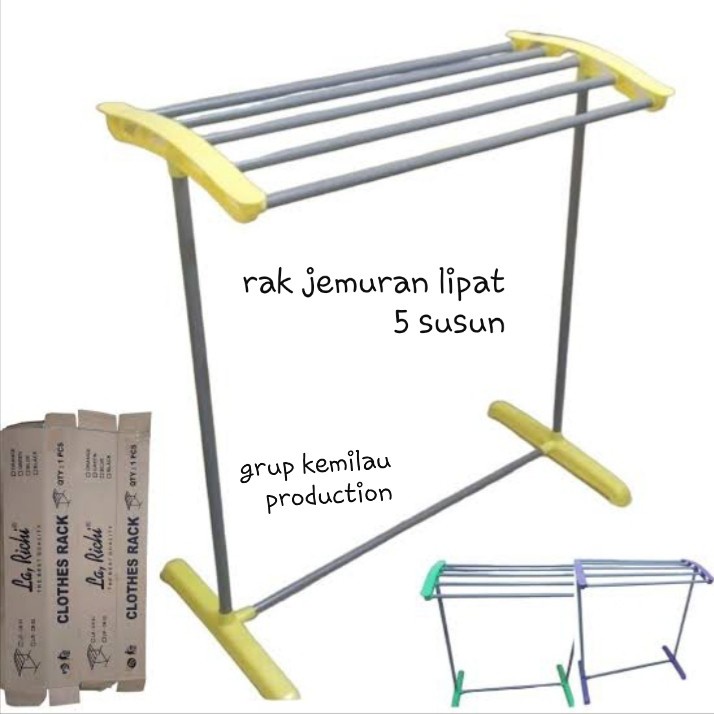 Rak Jemuran Handuk Baju LA RICHI / Tempat Jemuran Lipat Praktis