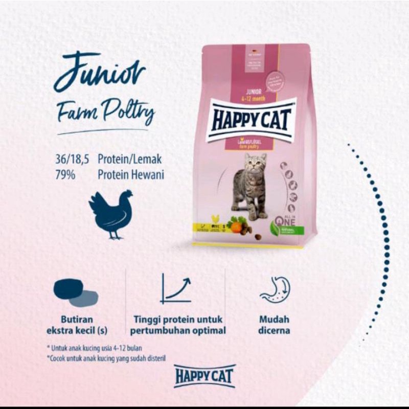 Makanan Kucing Happy Cat Junior gelfigel 10kg (Go-jek only) makanan kucing happy cat junior poultry gelflugel