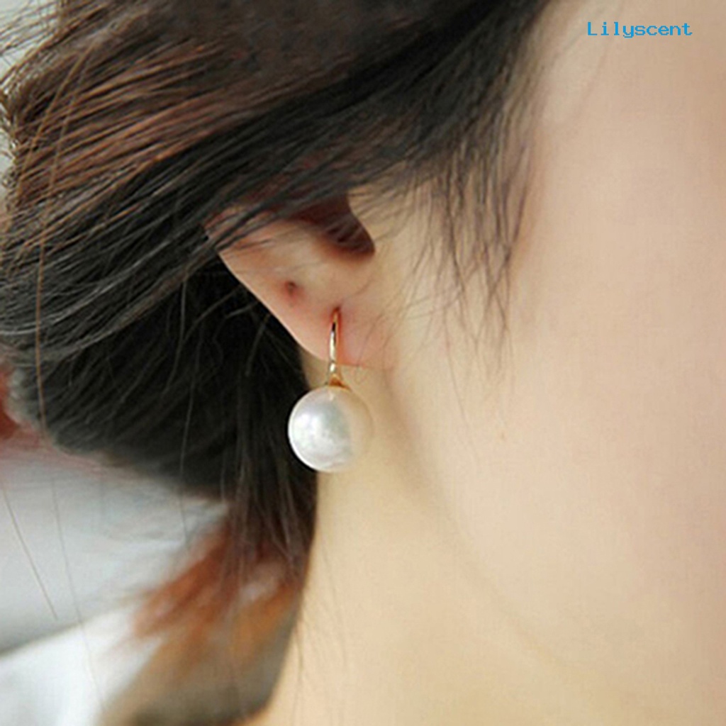 [LS] Anting Kait Elegan Mudah Senada Compact Faux Pearl Women Jewelry Untuk Belanja Pacaran