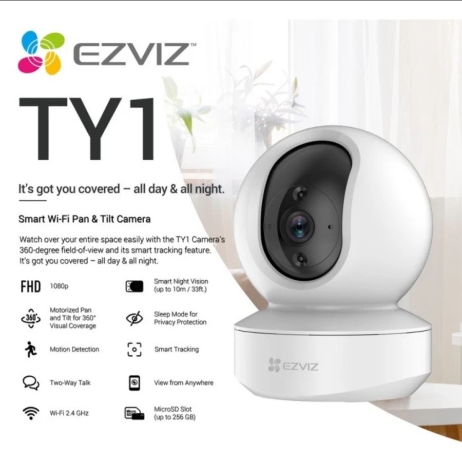 EZVIZ TY1 2MP IP CAM 360DEGREE SMART WIFI PAN &amp; TILT CAMERA UP TO 10M