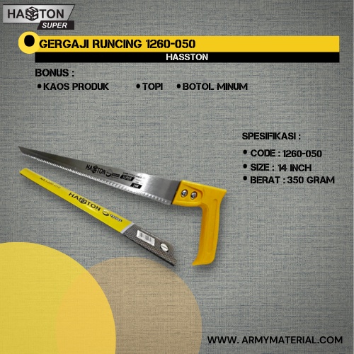 Gergaji Kayu Runcing 1260-050 Hasston Original 14 Inch Gergaji Dahan Gergaji Lancip 14 Inch Hasston 