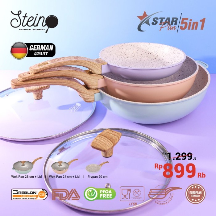 Stein Steincookware Cosmo Pan Unique 4 Pcs Cosmopan 4pcs - Star pan Bubble