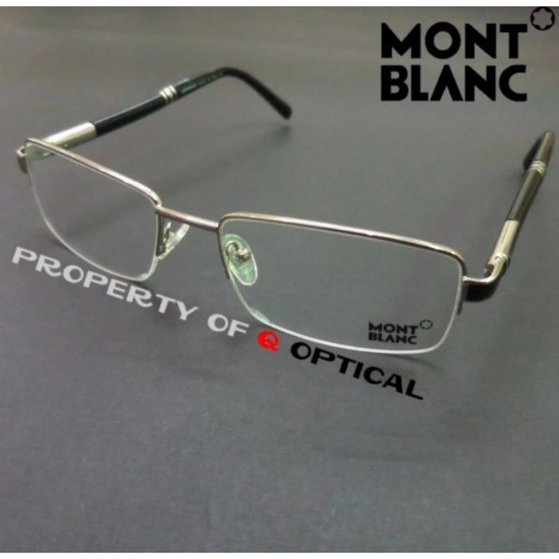 Kacamata Frame Pria Montblanc Size 56-18-142 Titanium Half Elegan