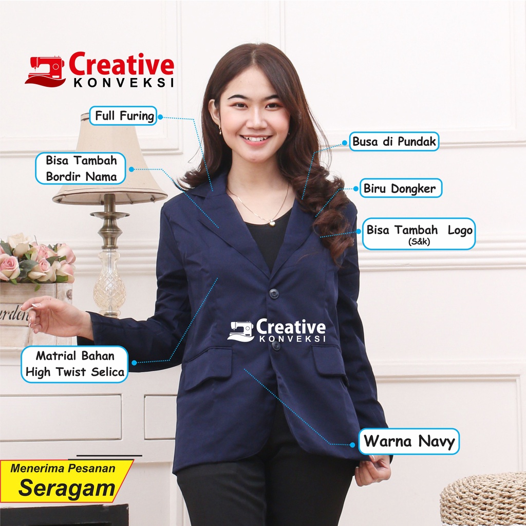 (BISA COD) TERLARIS ! JAS ALMAMATER BIRU DONGKER / BLAZER PRIA SLIMFIT NAVY BLUE MODERN ORIGINAL BAHAN PREMIUM / JAS almamater osis / sekolah pondok pesantren full furing