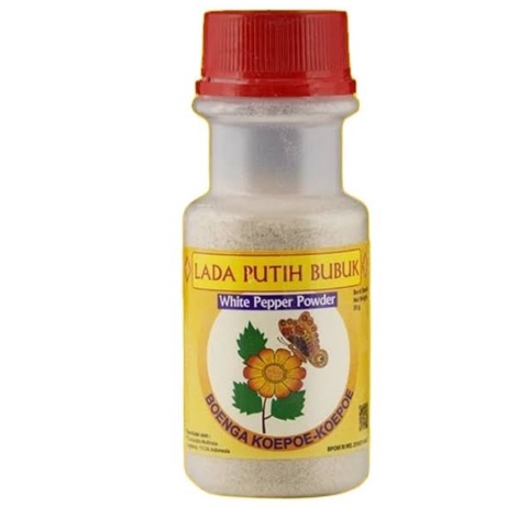 

Lada Putih Bubuk Boenga Koepoe Koepoe 85gr