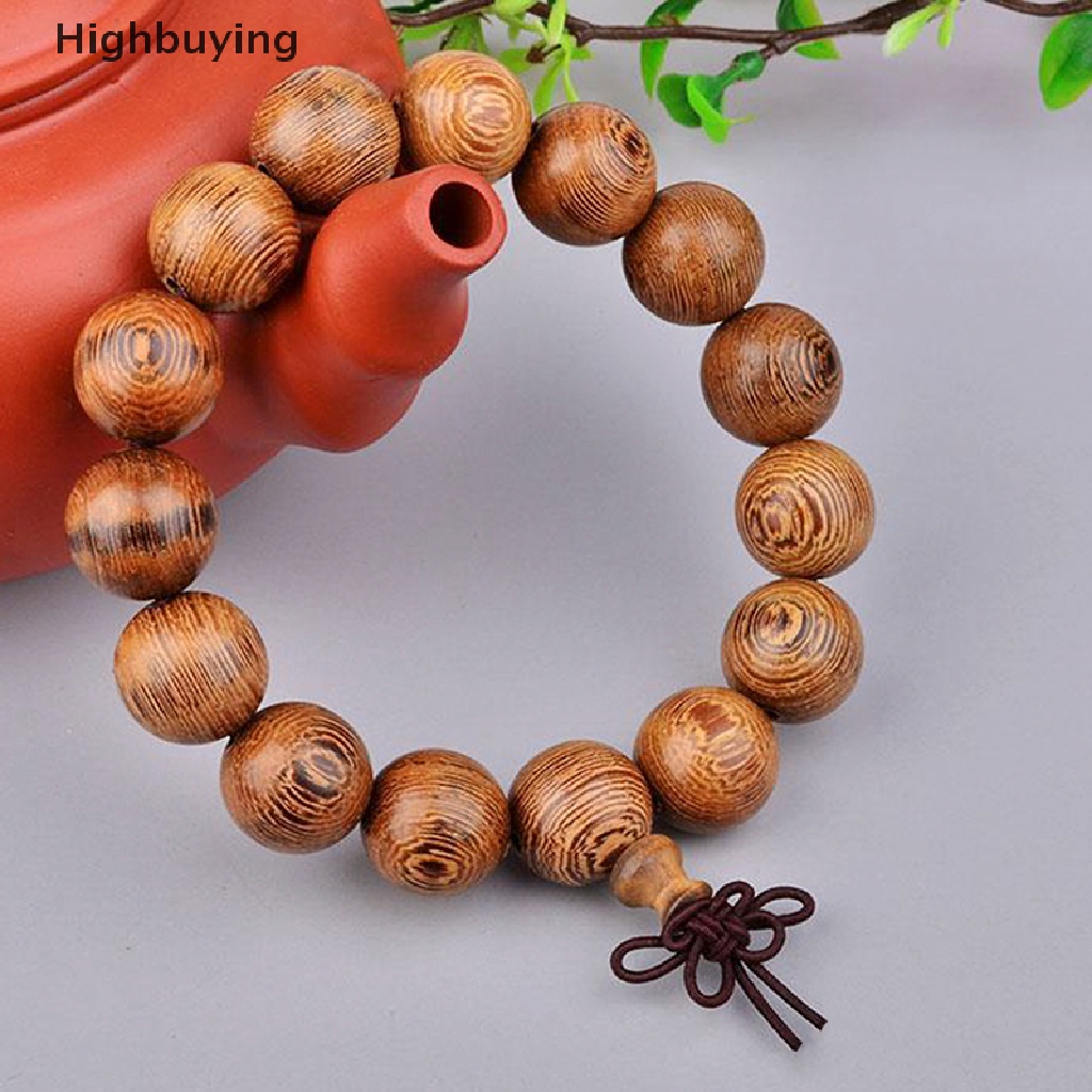 Hbid 15mm Kayu Tibet Budha Buddha Tasbih Gelang Mala Bangle Wristband Glory