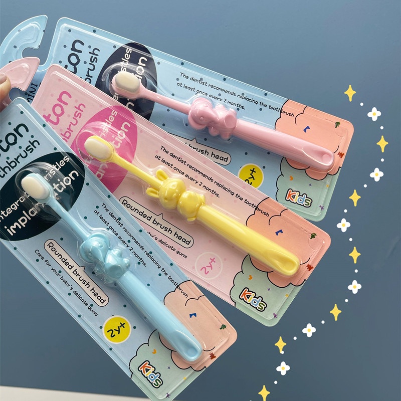 Tmall88 Sikat Gigi Anak Dengan Bulu Halus dan Lembut Cotton Toothbrush / Sikat Gigi Anak Bayi / Kids Toothbrush 2-6 tahun