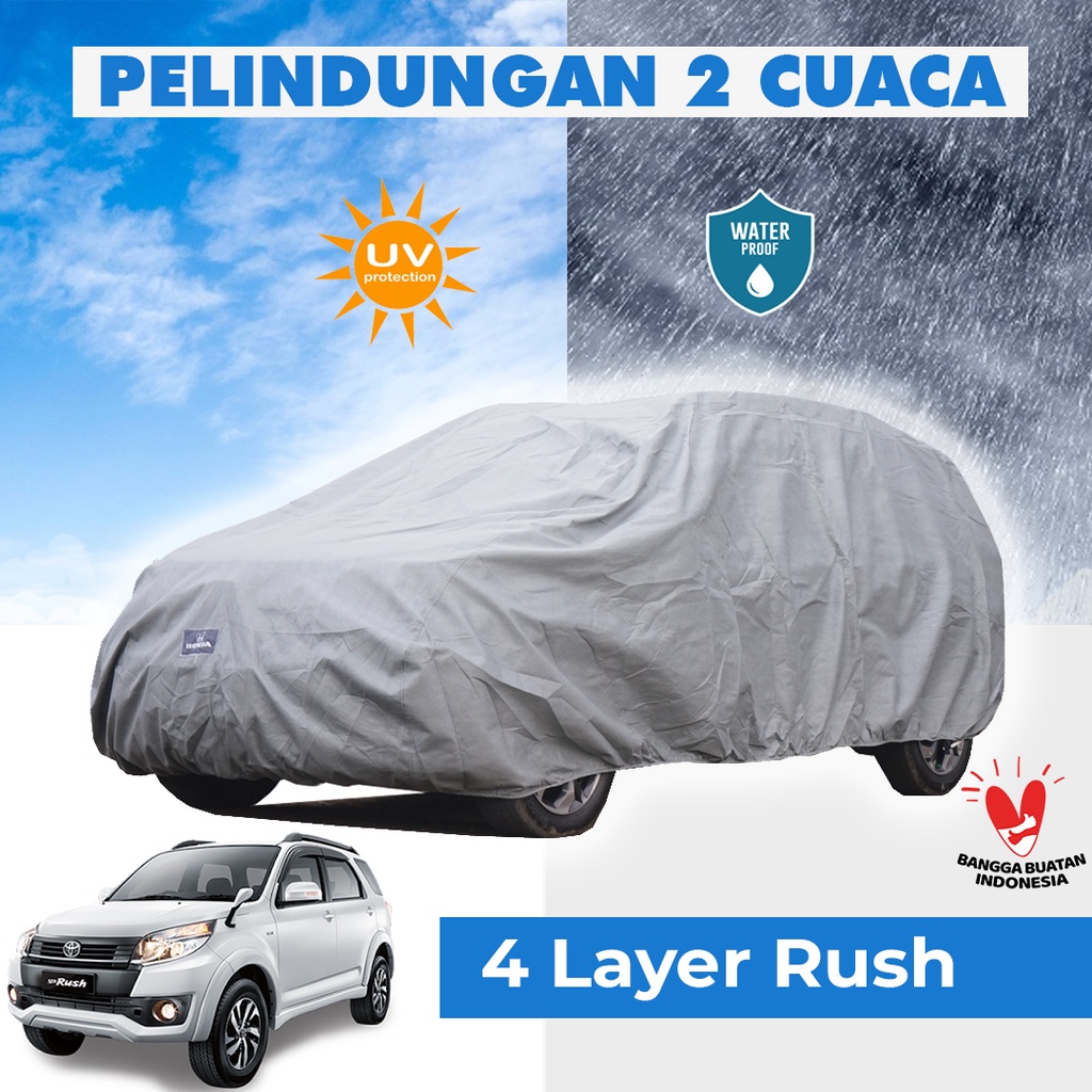 4 Lapis Body Cover Mobil Rush Outdoor Sarung Mobil Rush Tahan Air Waterproof