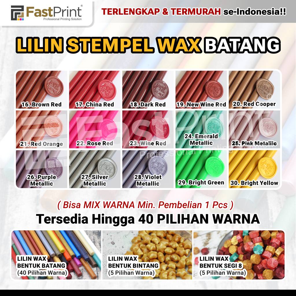 Stempel Lilin Batang Segel Sealing Wax Stamp Seal