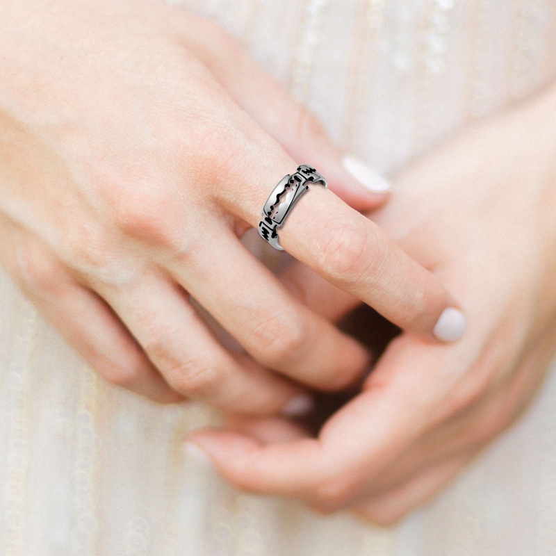 Hip Hop Bladed Ring Fashion Punk Rock Warna Hitam Perak Cincin Pasangan Kekasih Rings Untuk Pria Dan Wanita Ring