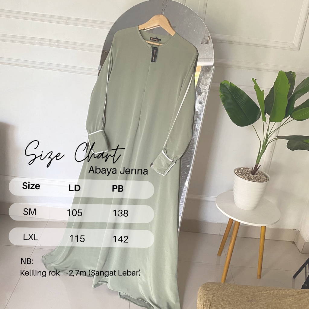 Abaya Jenna List Putih Bahan Yoryu Cardenza(Abaya saja)