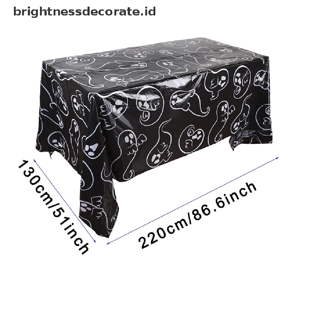 [Birth] Halloween Taplak Meja Sekali Pakai Anti Air Plastik Persegi Panjang Table Cover [ID]