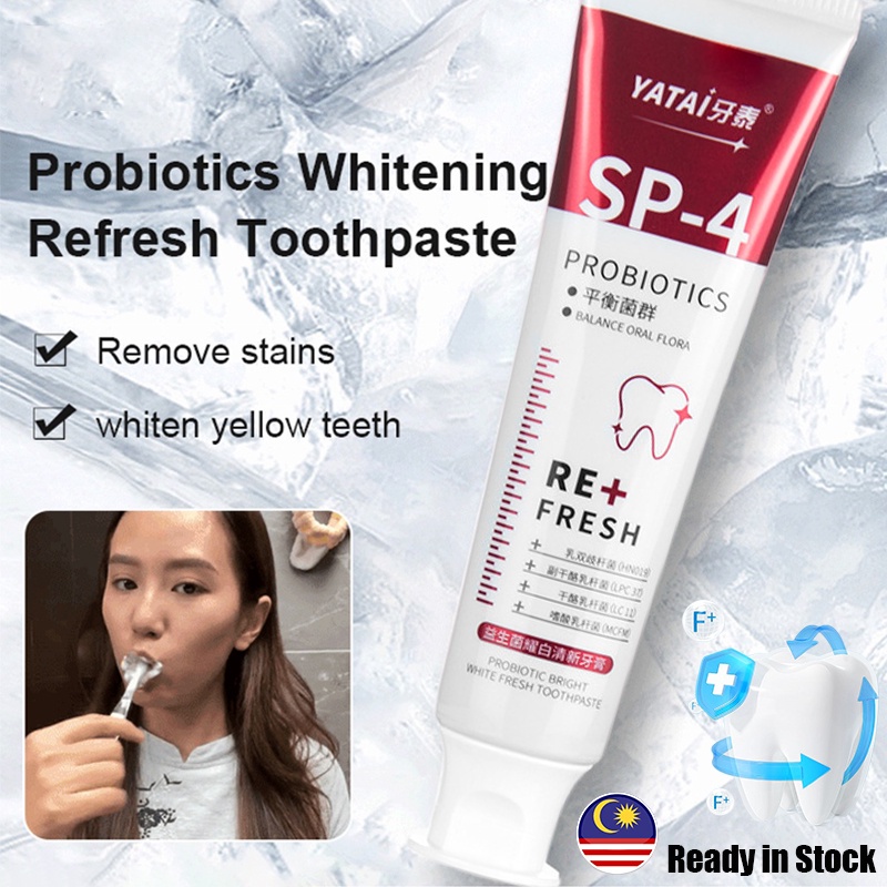 YATAI SP-4 Pasta Gigi Pemutih Probiotik Penghilang Karang Gigi Pemutih Gigi Kuning Permanen Nafas Segar Menyeimbangkan Flora Mulut Odol Probiotics Whitening Fresh Toothpaste 120g