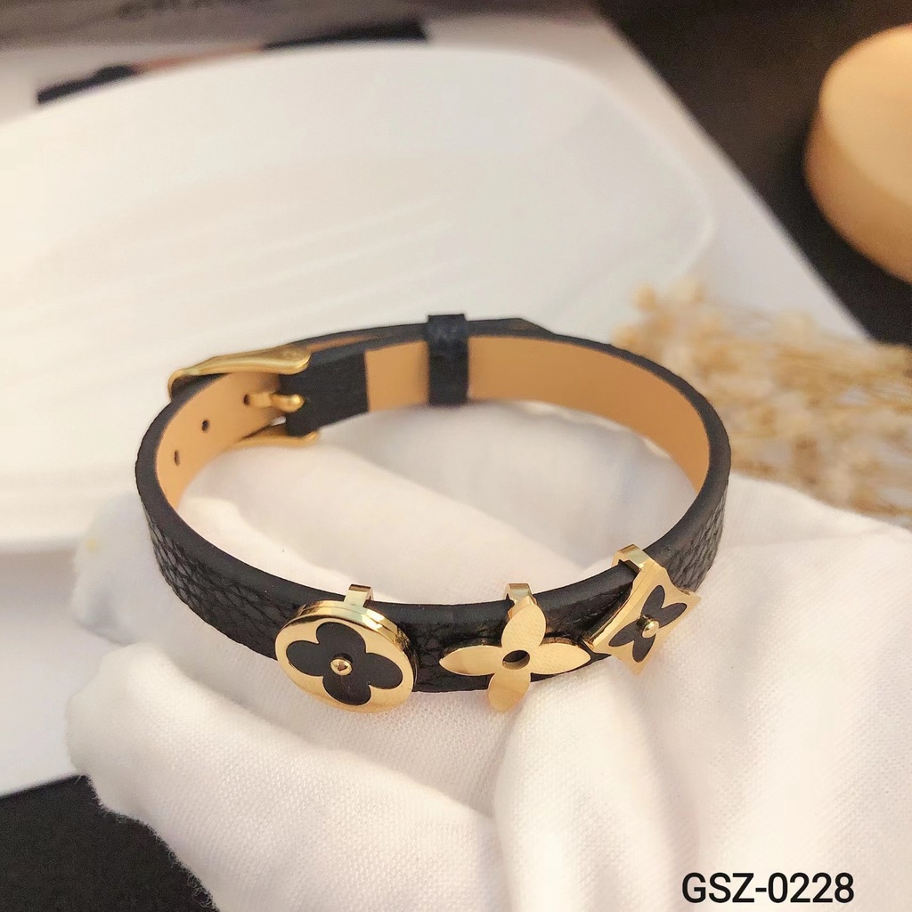 Titanium Gelang Kulit Perhiasan Wanita Jewelry 0157/0228