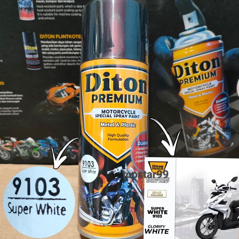 Pilok Pylok Diton Premium Putih Susu / Super Putih 9103 400cc. Tahan Bensin. Tidak Retak Cat Semprot