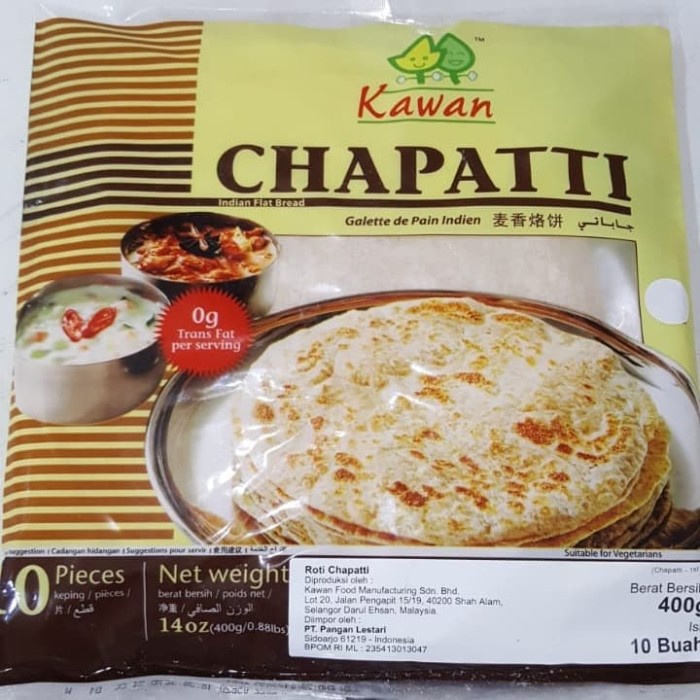

Past Roti Chapati Kawan 400Gr / Frozen Food