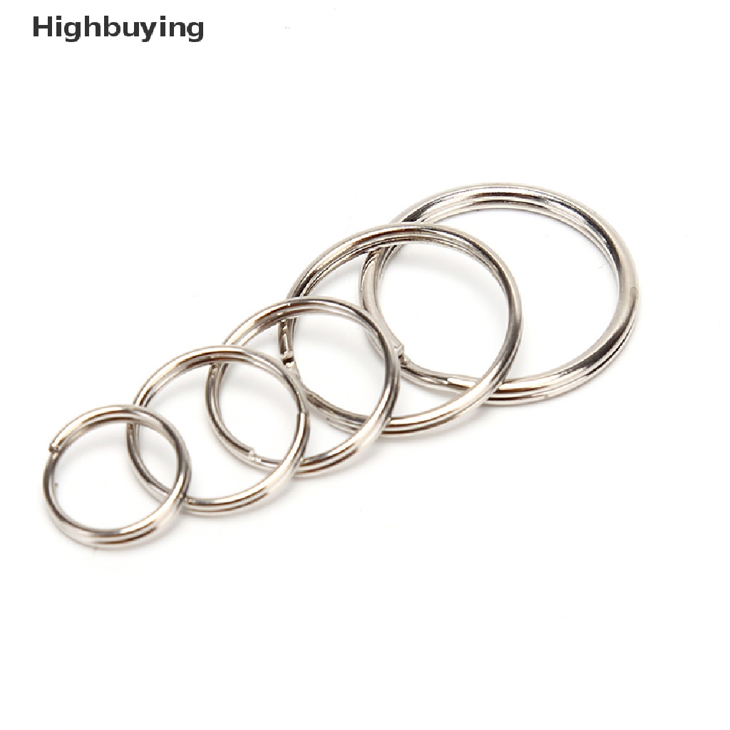 Hbid 100pcs/lot Gantungan Kunci DIY Metal Key Holder Split Rings Hoop Metal Loop Keychain Glory