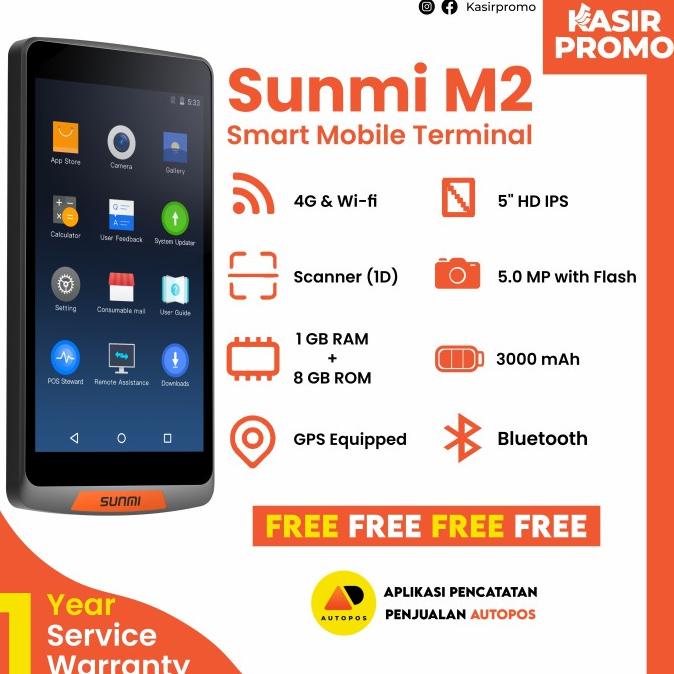 Sunmi M2 4G 1/8GB Handheld POS Barcode Scanner