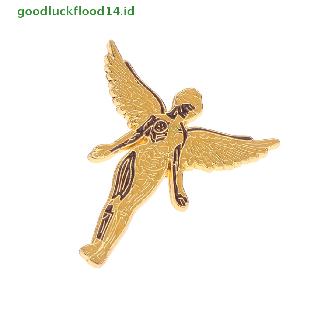 [GOOGFOUR] Enamel Pin Golden Angel Lencana Dekorasi Hiasan Desktop Lucu Musik Rock Perhiasan Cowok Teman Pacar Dewasa Anak Hadiah Patung Kebebasan Bros [TOP]