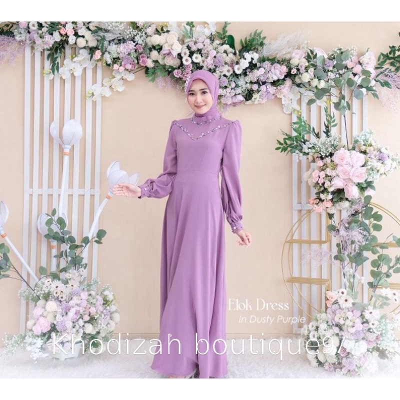 Sale Elok dress A Gamis terbaru - Gamis kondangan - Gamis brukat - Gamis remaja -  dress kondangan -