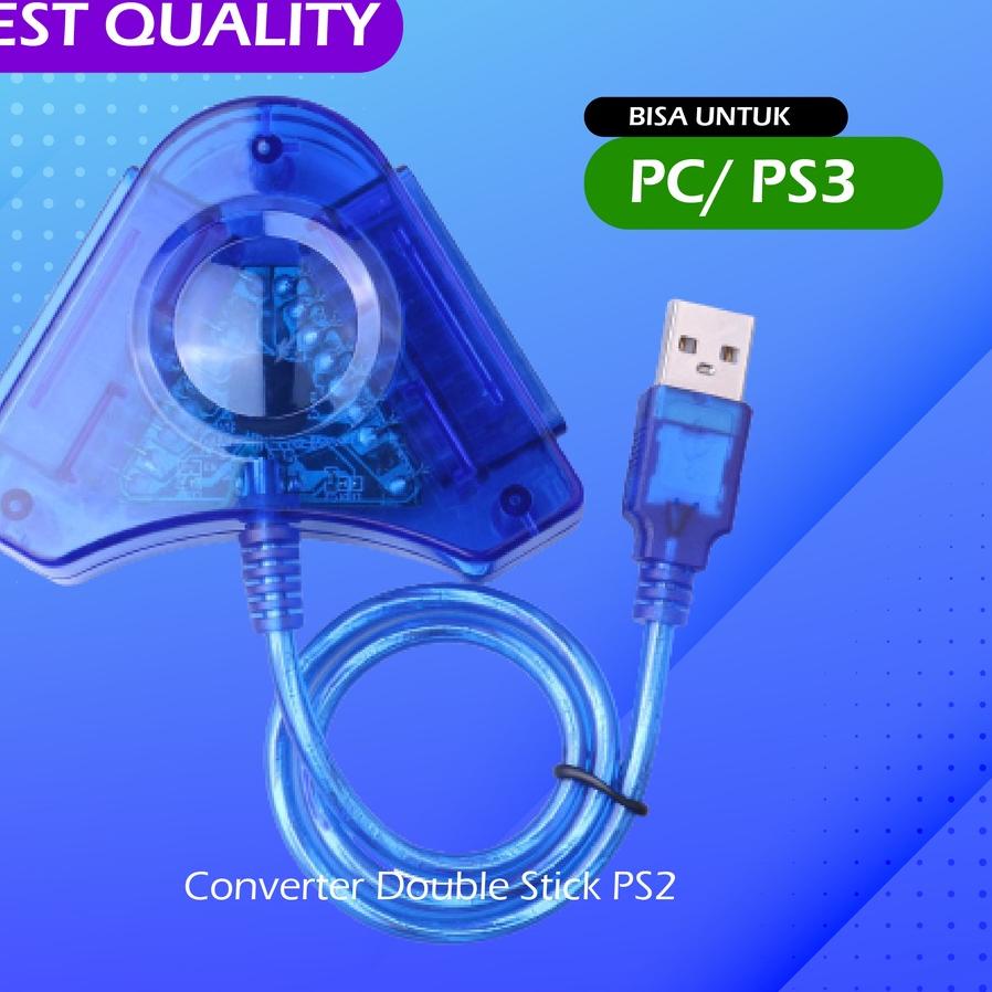 Depan1 Converter Stik Stick PS2 ke PS3 / PC Double 100% Original