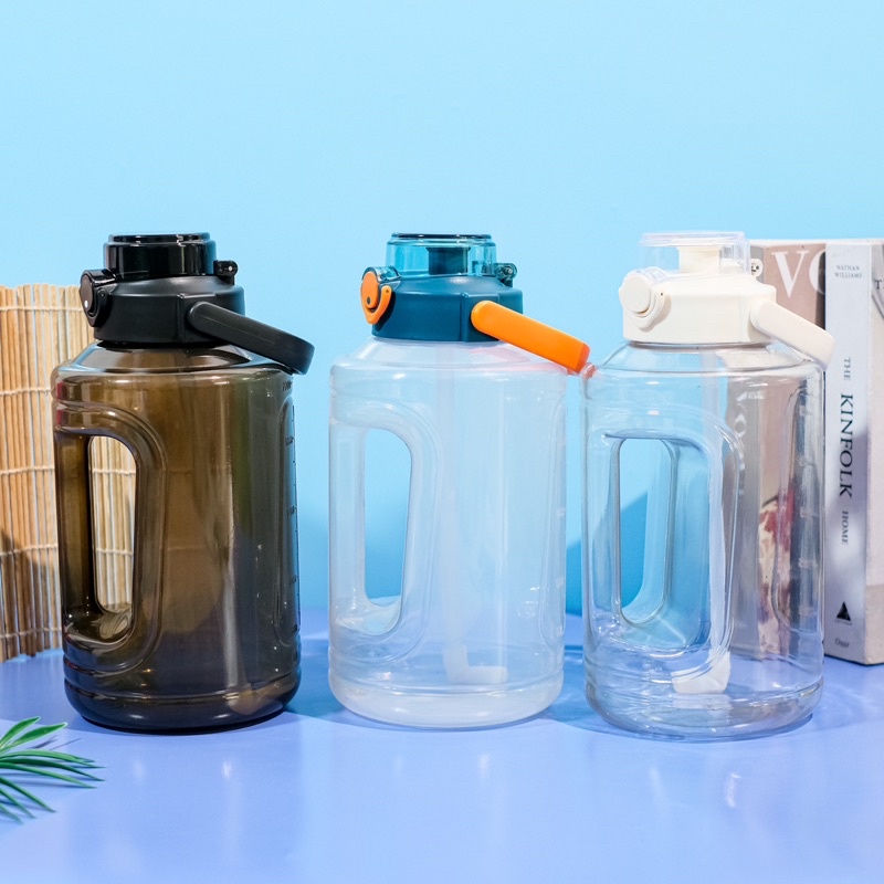New Botol Minum Jumbo VIRAL 2,5Liter - Tempat Air Minum 2500ml Besar BPA FREE POLOS BENING