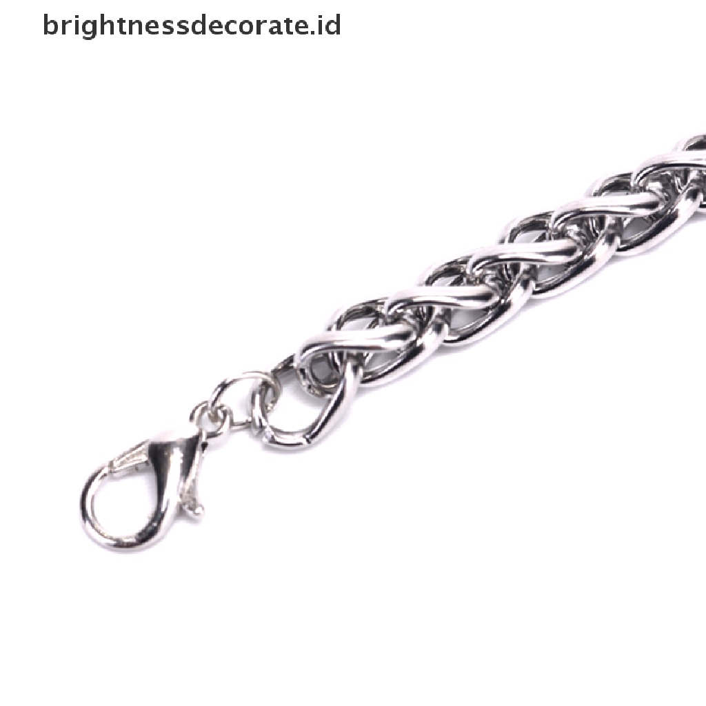 [Birth] Perak Pria Stainless Steel Rantai Link Gelang Tangan Bangle Perhiasan Punk [ID]