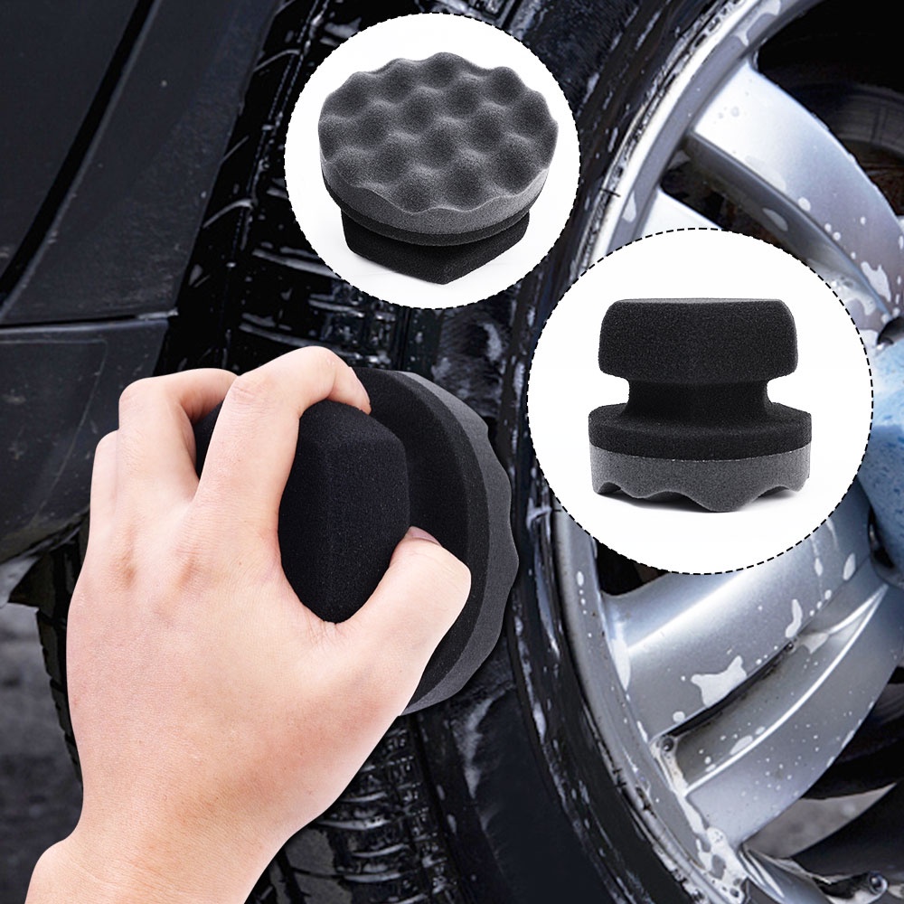 Sikat Spons Waxing Ban Mobil/Bantalan Poles Otomotif/Buffing Sponge Pads For Car Buffer Polisher Compounding Polishing and Waxing/Aplikator Poles Mobil Cleaning Care Pad