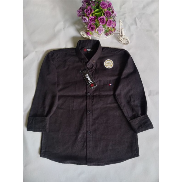 KEMEJA COUPLE AYAH &amp; ANAK WARNA HITAM KATUN SIGARET(HARGA SATUAN)