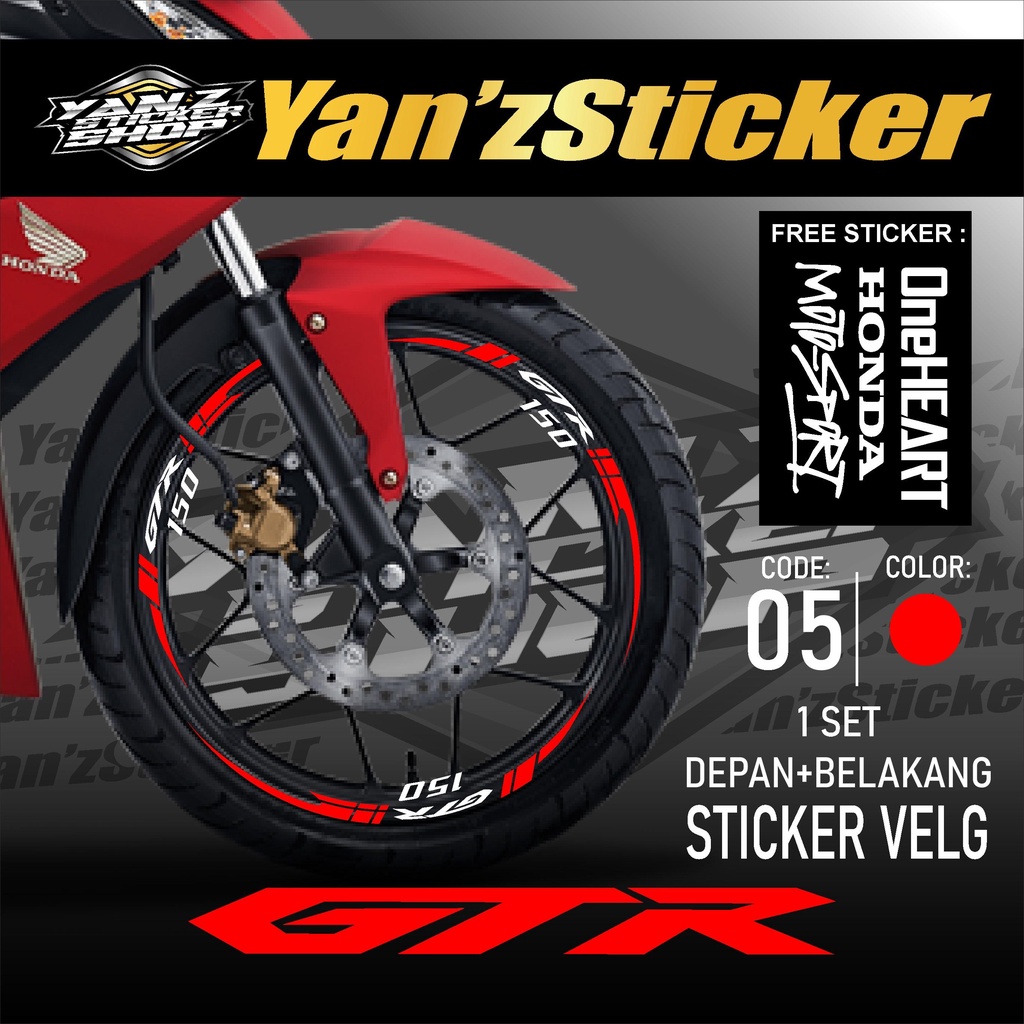 Aksesoris Stiker Cutting Sticker List Velg Motor Honda SUPRA GTR 150 Lis Pelek Velk Variasi Set Depa