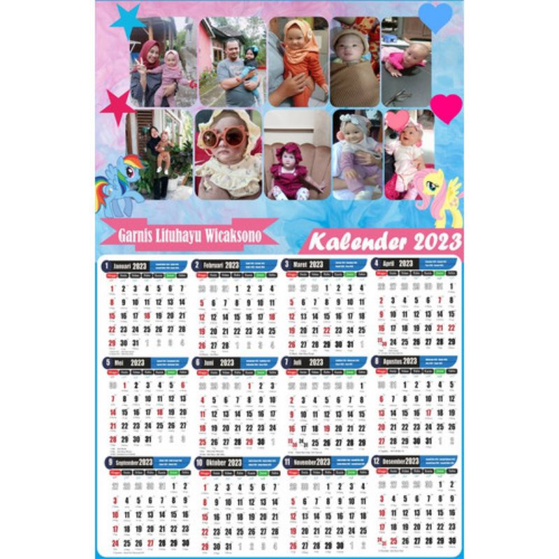 

kalender 2023 murah 1lembar isi 12bulan bisa dikasih foto